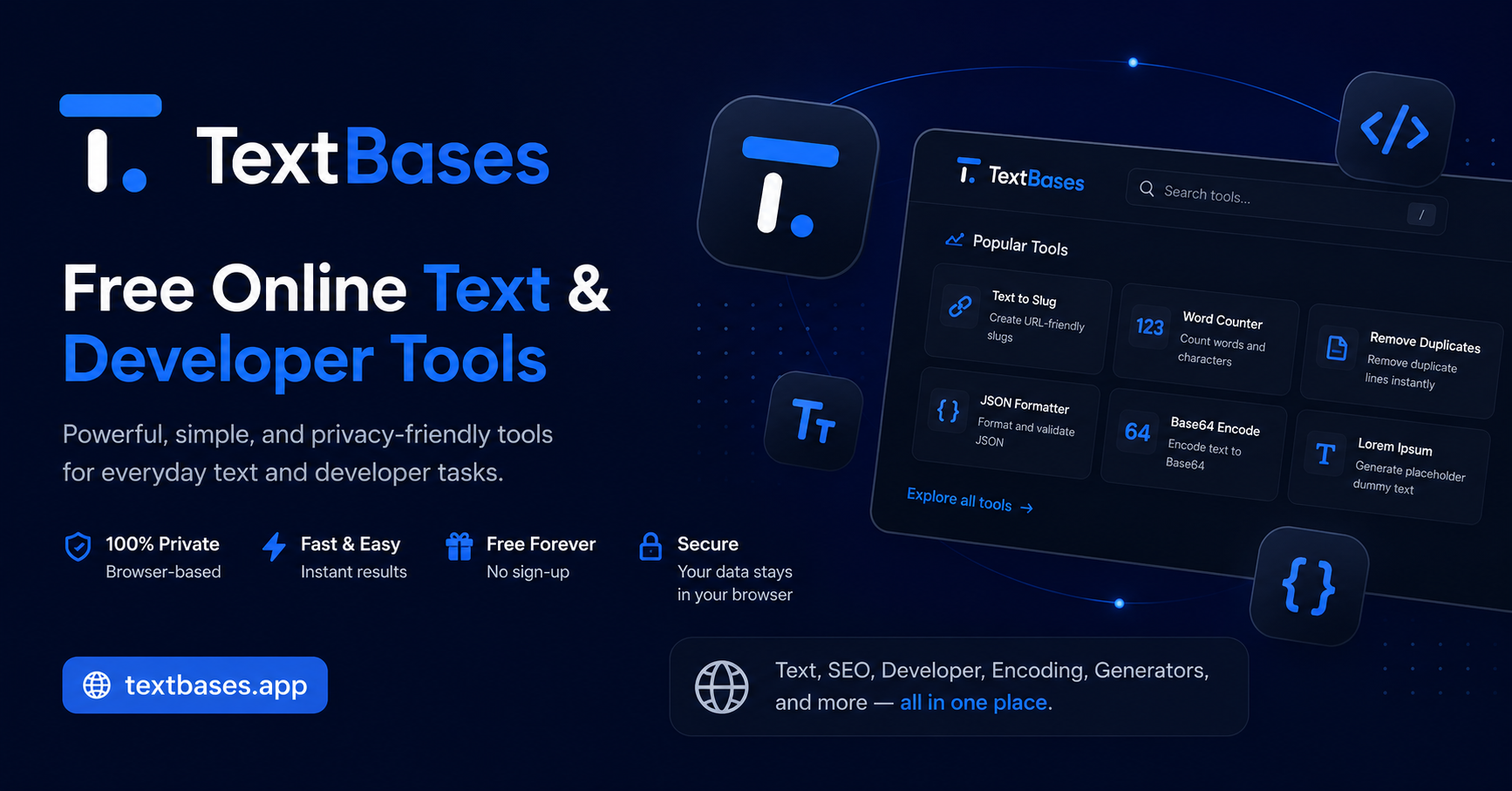 TextBases - Free Text & Developer Tools